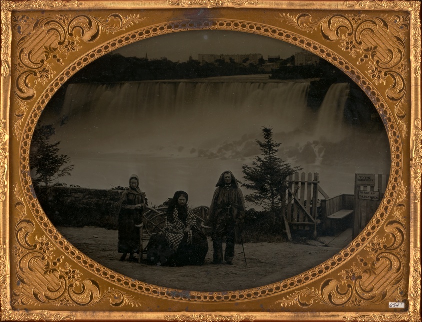 Unknown maker — Untitled (Portrait of a Man and two Women in Front of Niagara Falls)