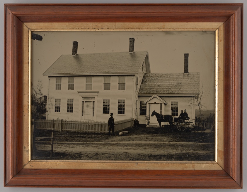 Unknown maker — Untitled (House with Horse-Drawn Carriage and Three People)