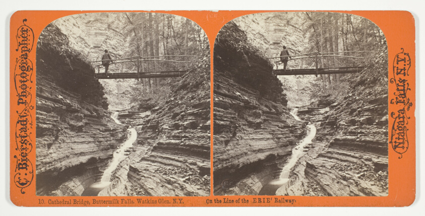 Cathedral Bridge, Buttermilk Falls, Watkins Glen, N.Y., No. 10 from the series "On the Line of the ERIE, Railway"