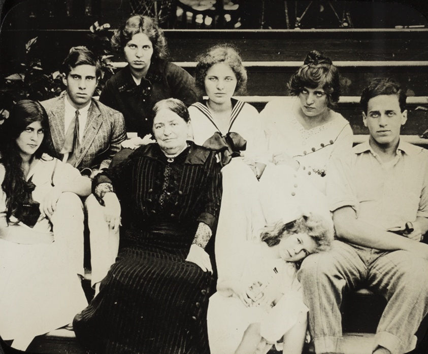 Alfred Stieglitz — Untitled (Stieglitz's mother Hedwig with grandchildren on Oaklawn steps)