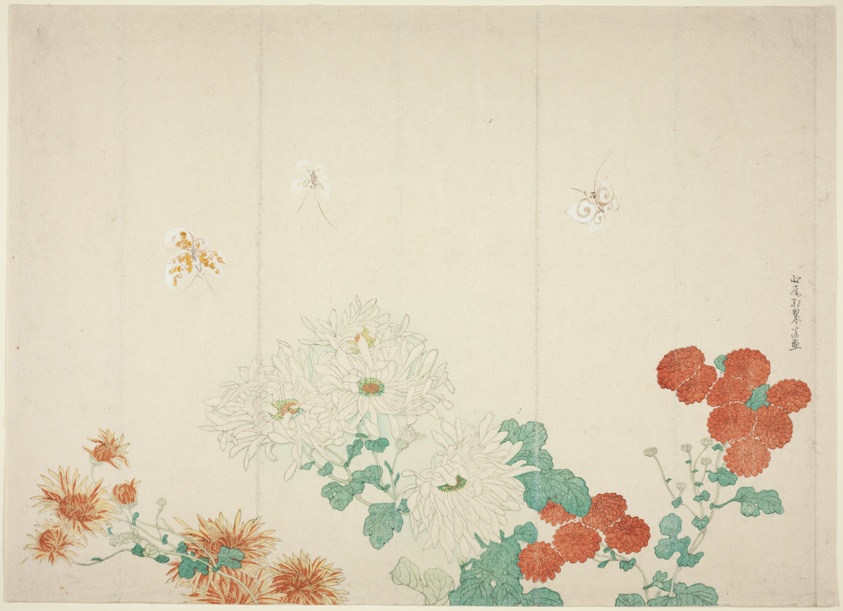 Kitao Shigemasa — Three Types of Chrysanthemums