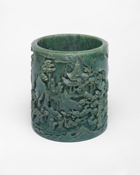 Brushpot Depicting a Daoist Paradise