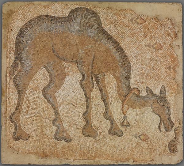 Mosaic Fragment with Grazing Camel
