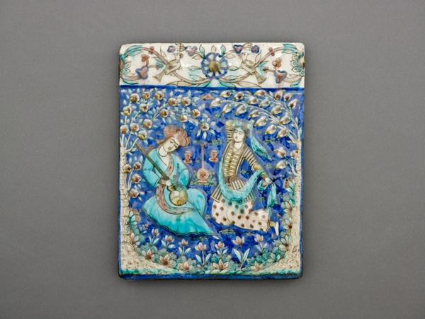 Tile with Musician and Dancer