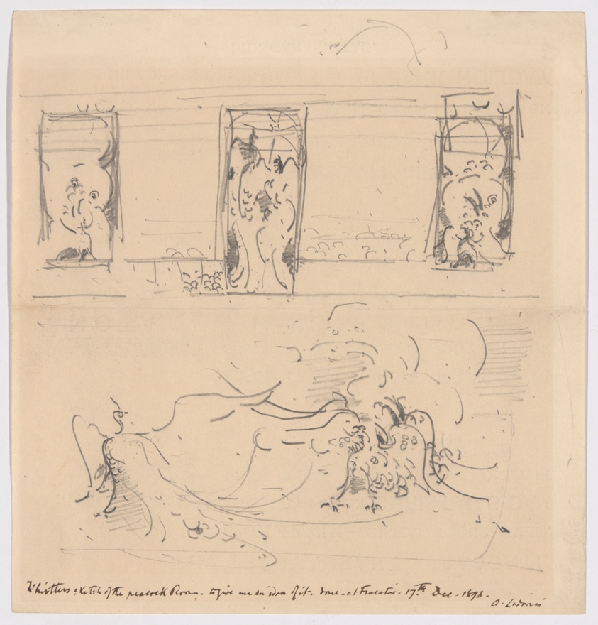 James McNeill Whistler — Sketch of the Peacock Room