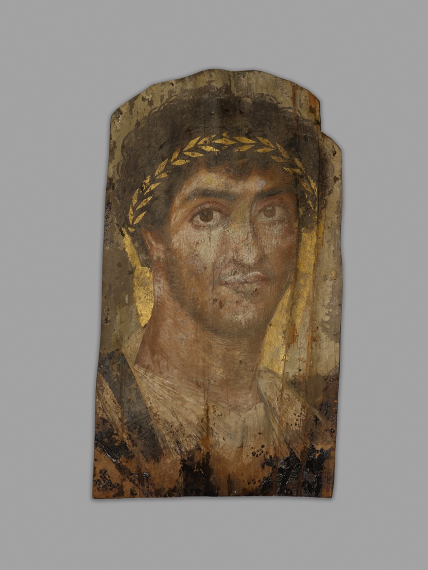Ancient Egyptian — Portrait of a Man Wearing a Laurel Wreath
