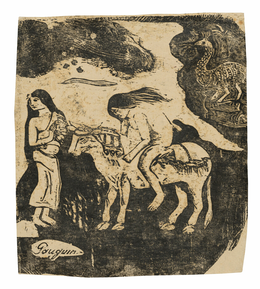 Paul Gauguin — The Rape of Europa, from the Suite of Late Wood-Block Prints