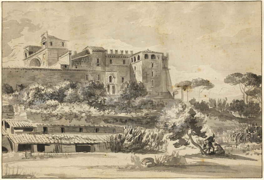 Jean Jacques de Boissieu — View of an Italian Villa and Gardens (the Belvedere of the Vatican)