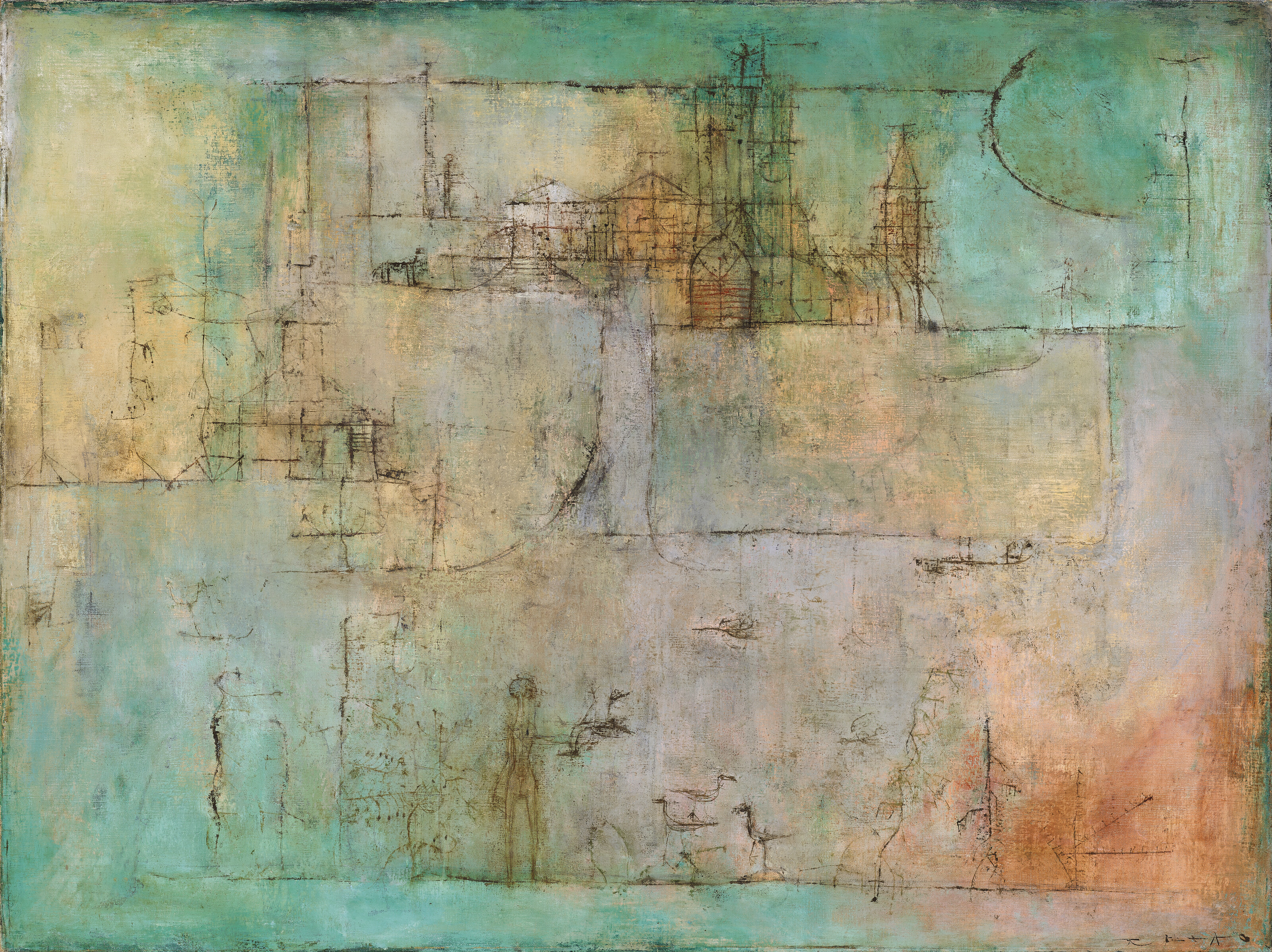 Zao Wou-Ki — Cathédrale et ses environs - 07.08.51-08.09.51 (Cathedral and Its Surroundings - 07.08.51-08.09.51)