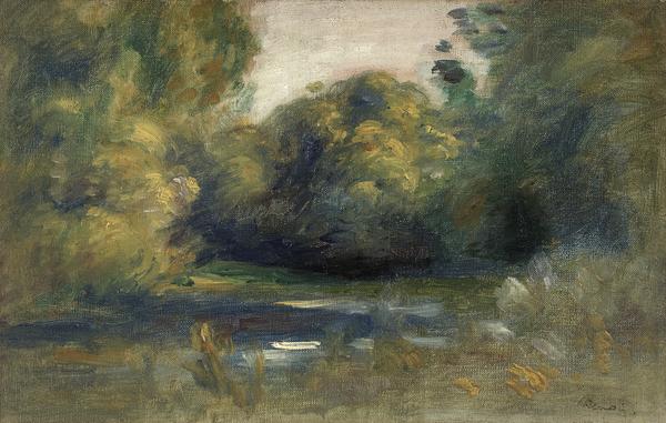 Arbres au bord d'un étang