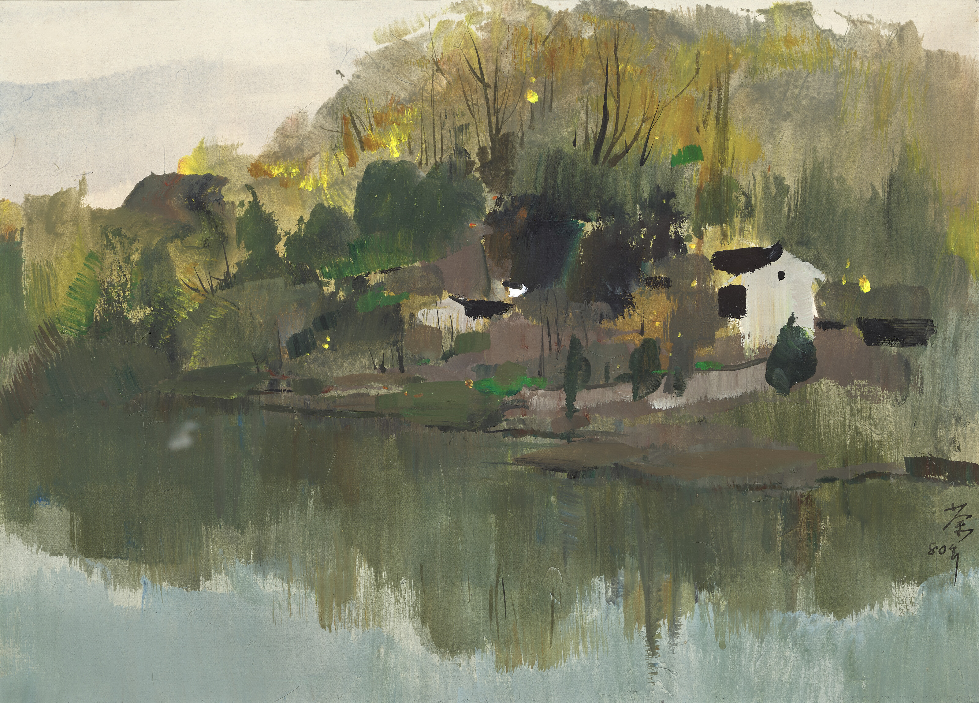 Wu Guanzhong — A Riverbank