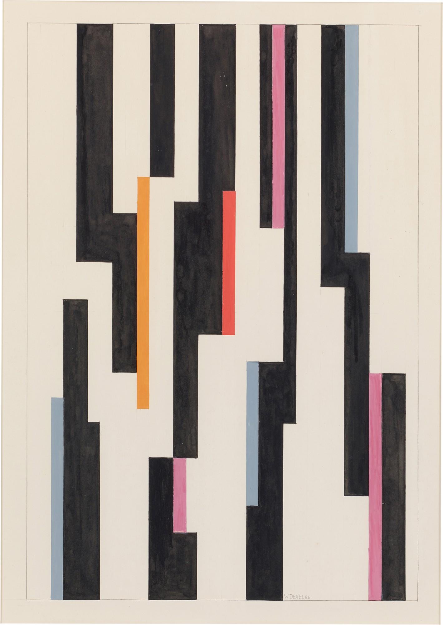 Komposition mit schwarzer Senkrechte (Composition with Black Perpendicular)