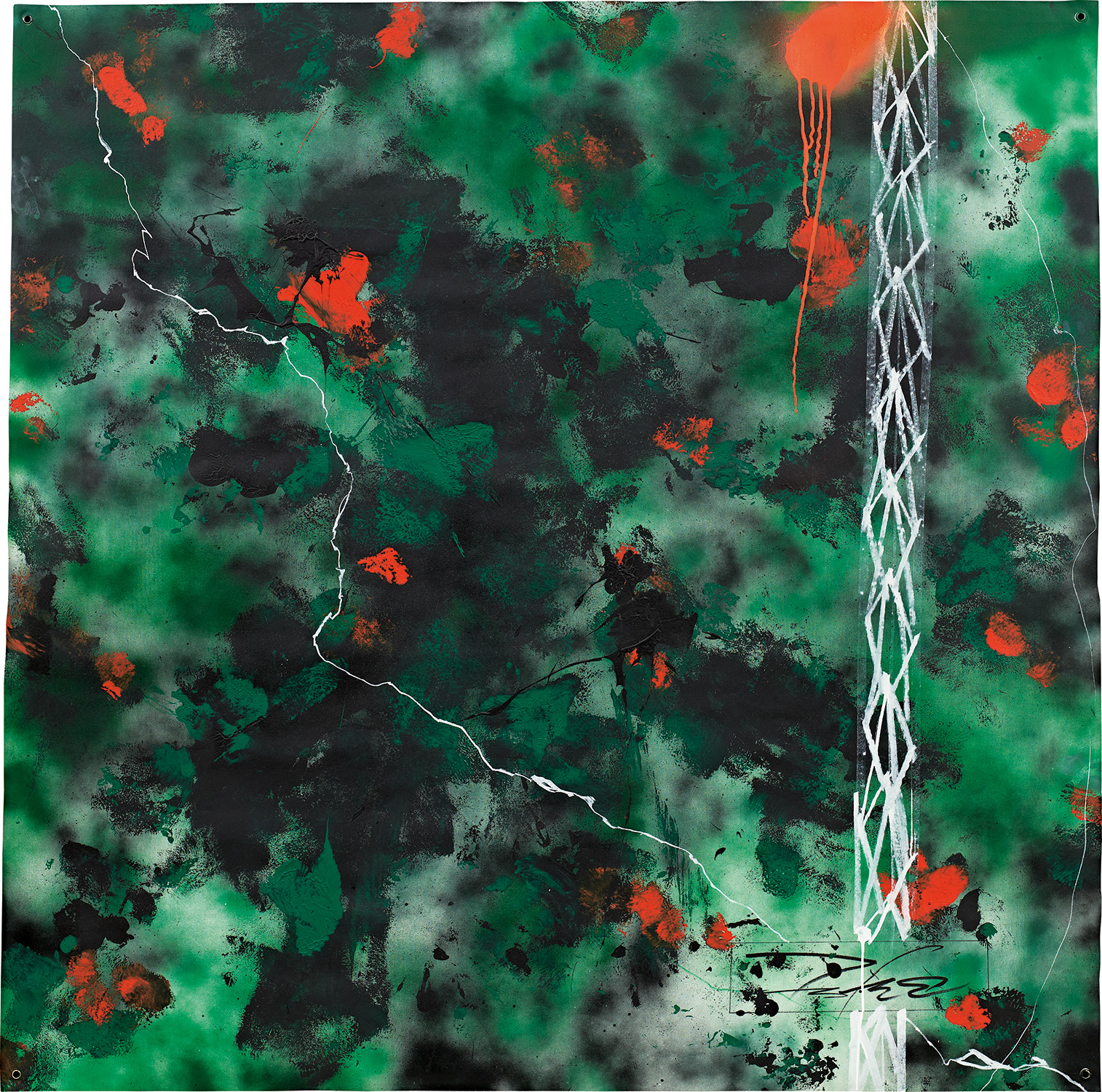 Futura — Coined as the godfather of contemporary graffiti, Futura, also known as Futura 2000, defined the graffiti movement of the 1970s through introducing abstraction to an entirely letter-based medium. He transitioned from making New York-based subway graffiti to exhibiting at the Fun Gallery in the 1980s alongside contemporaries such as Jean-Michel Basquiat, Keith Haring, and Kenny Scharf. Striking examples of the artist’s unique aesthetic across two different mediums,