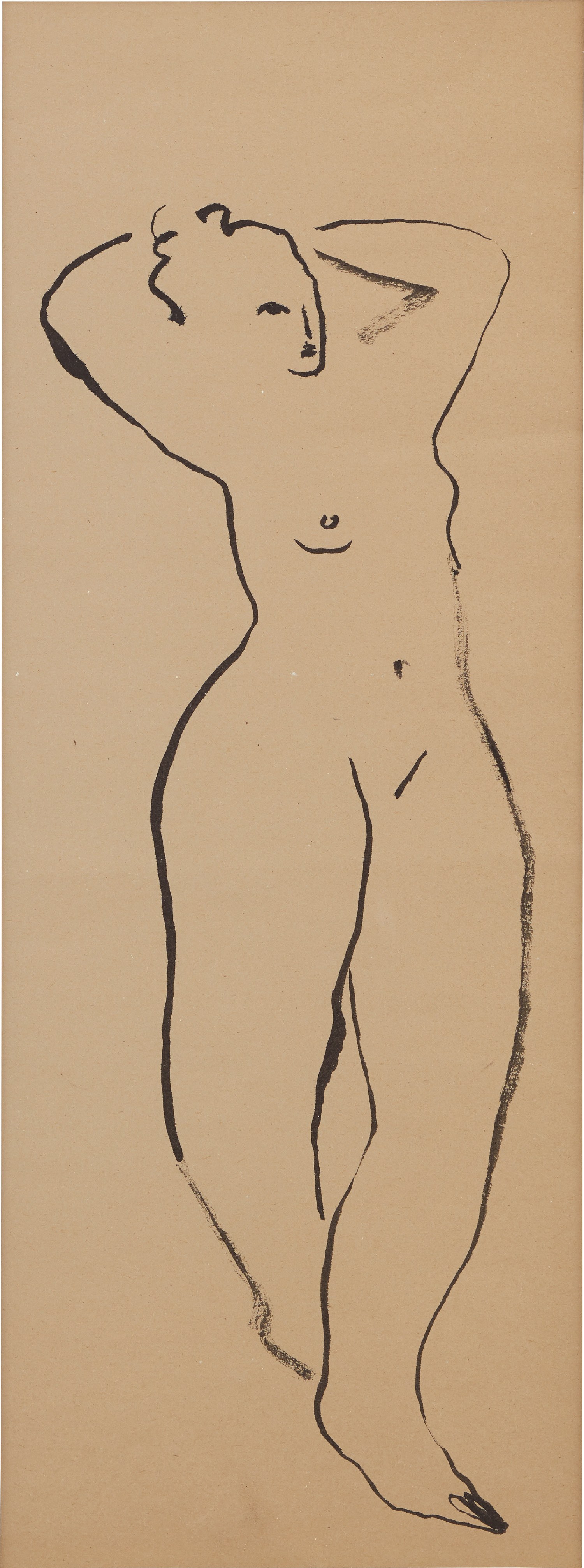 Sanyu — Standing Nude with Raised Arms