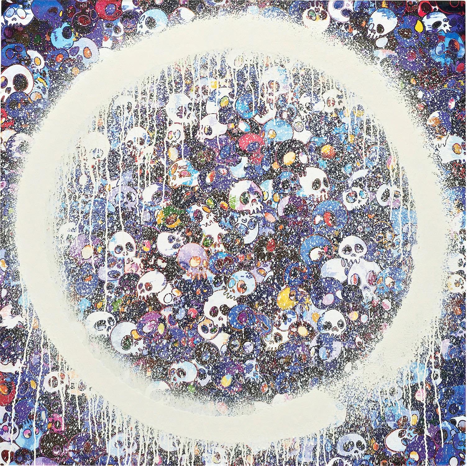 Takashi Murakami — Ensō: Memento Mori Red on Blue