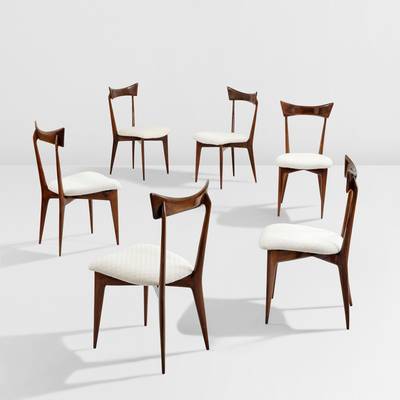 Set of six dining chairs