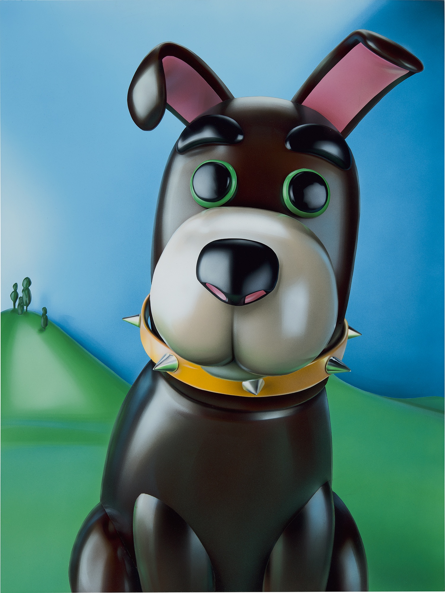 Dog with yellow collar