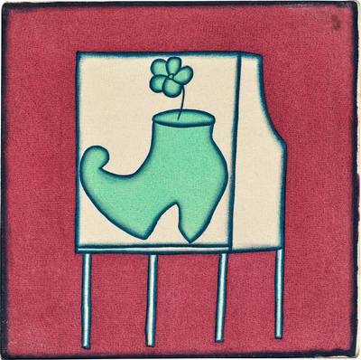 inscribing 'aku duduk di sofa nya museum Sefardi Toledo' on the overlap