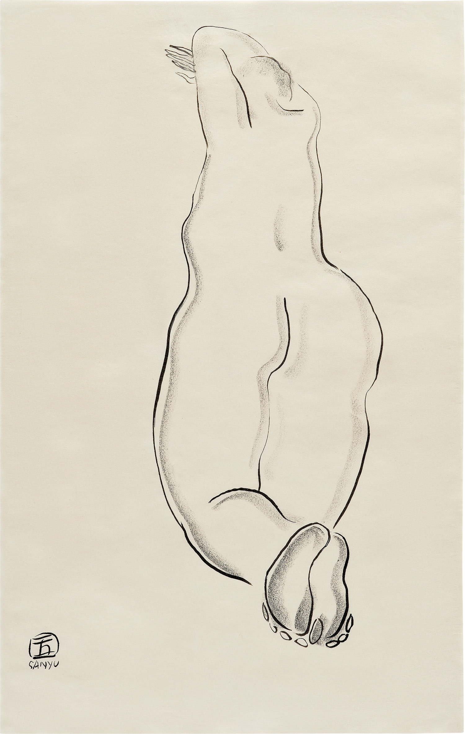 Sanyu — Nu agenouillé de dos