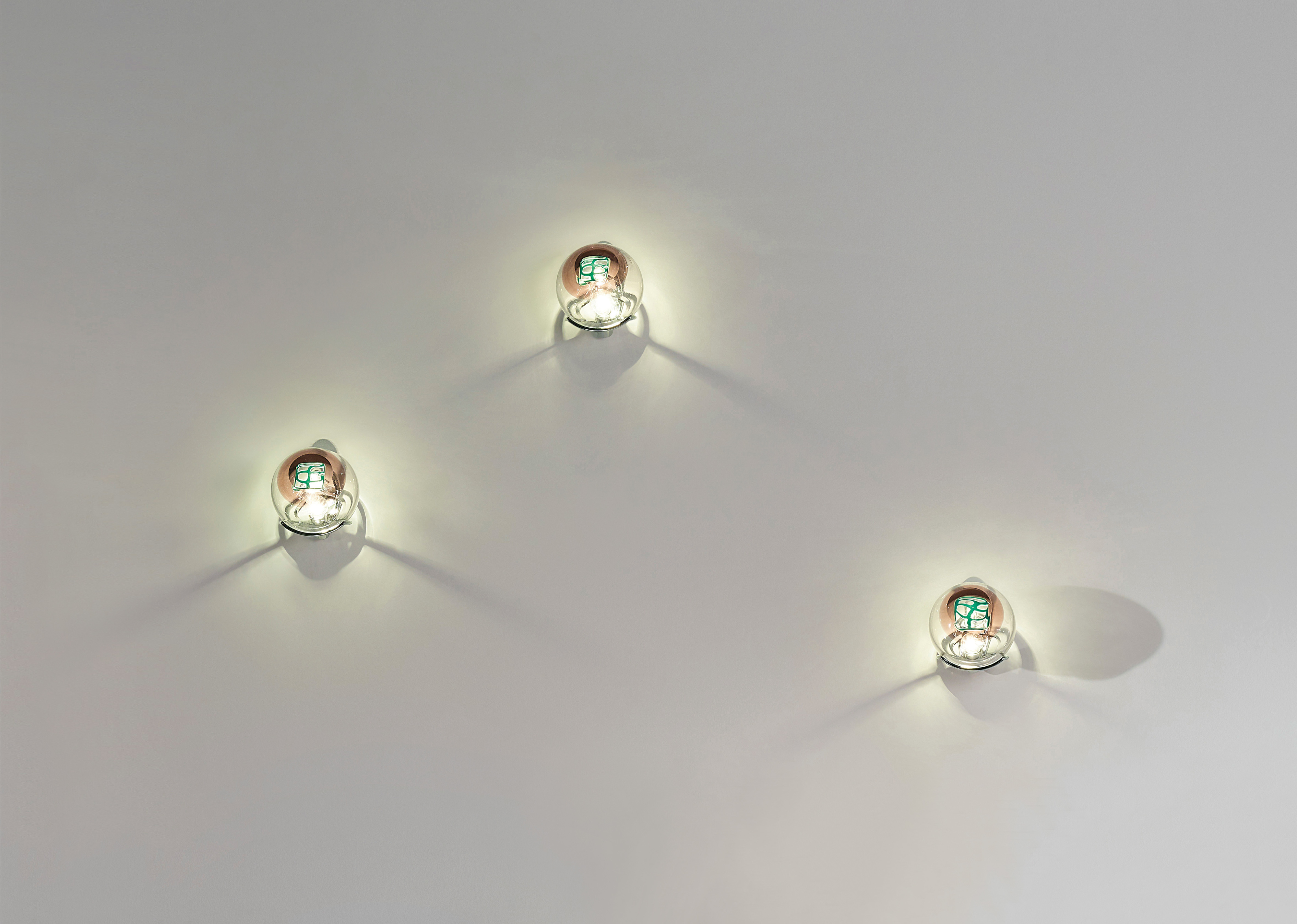 Venini — Set of three 'Grata' wall lights