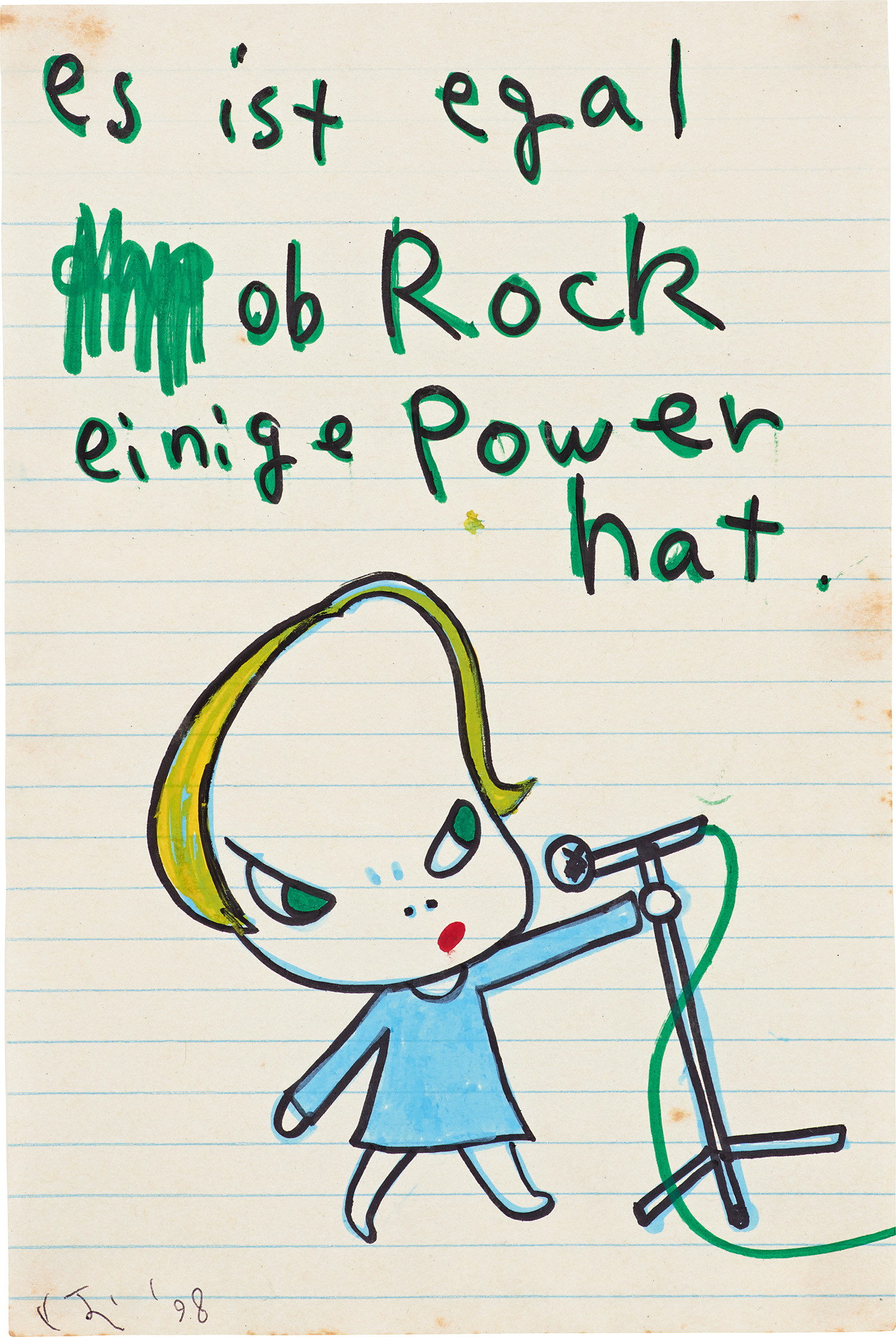 Yoshitomo Nara — Es ist egal ob Rock einige Power hat (It does not matter if Rock has any power)