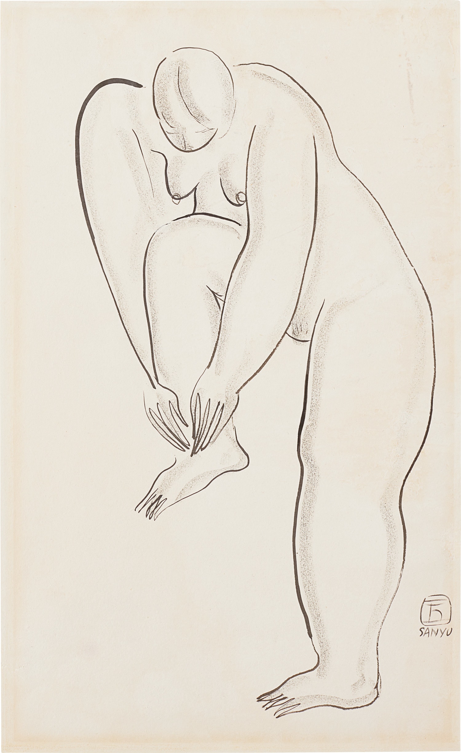 Sanyu — Nu debout, jambe repliee (Standing Nude with Folded Leg)