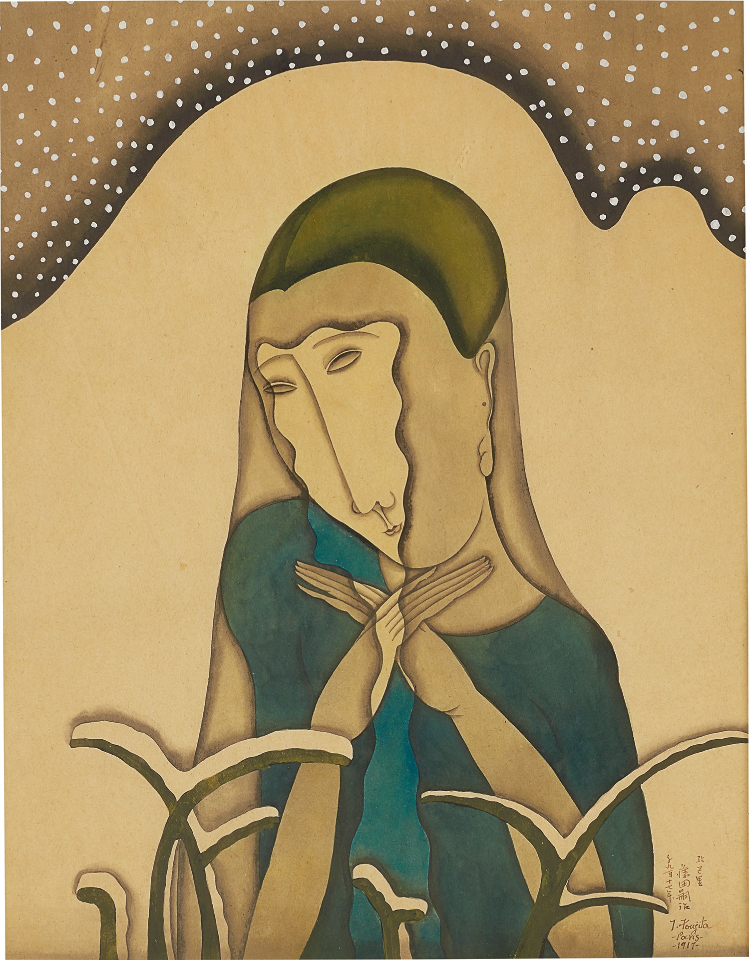 Léonard-Tsuguharu Foujita — Femme au voile sous la neige (Veiled Woman Under the Snow)