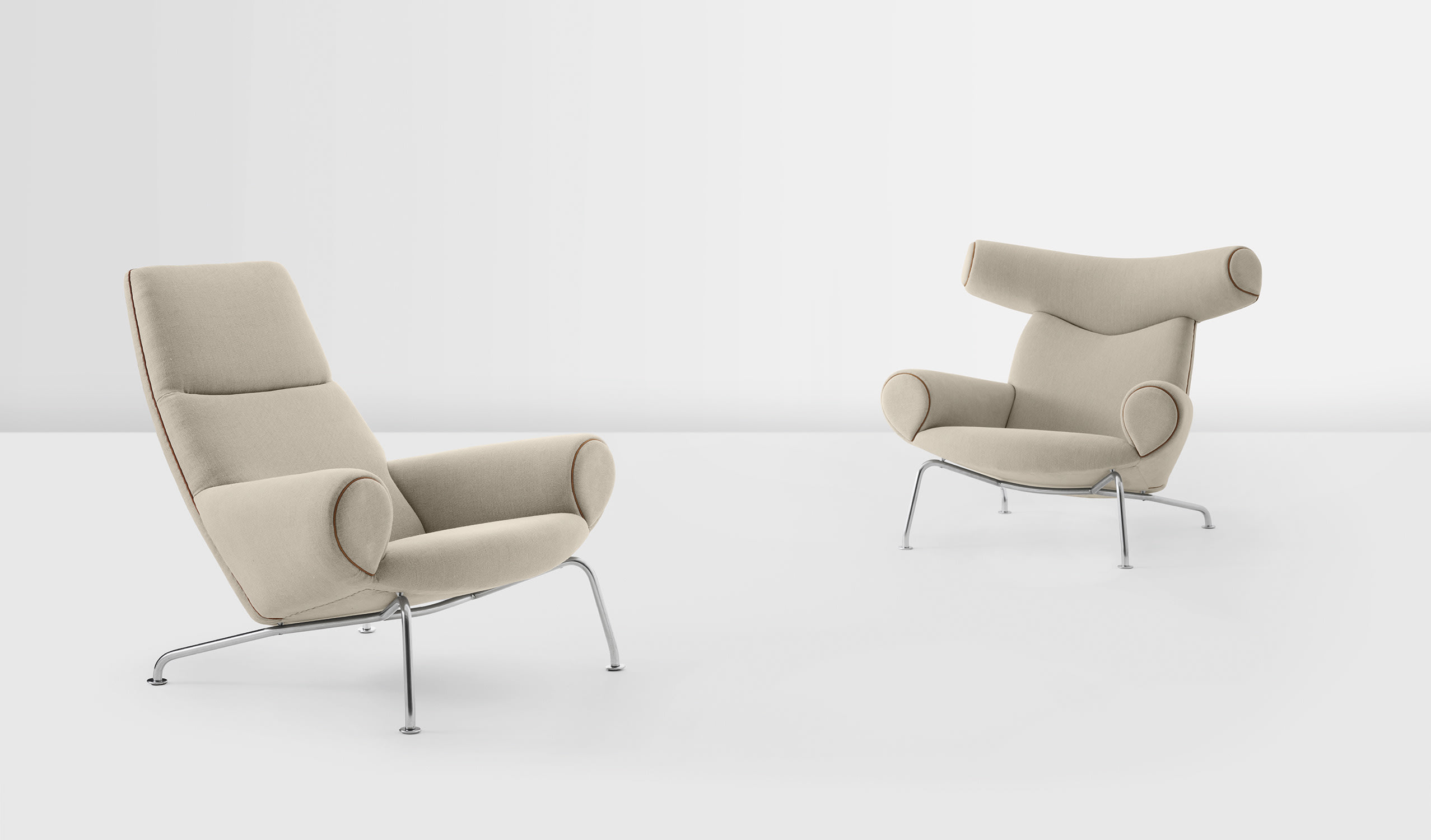 Pair of 'Ox' lounge chairs, model nos. AP46 and AP47