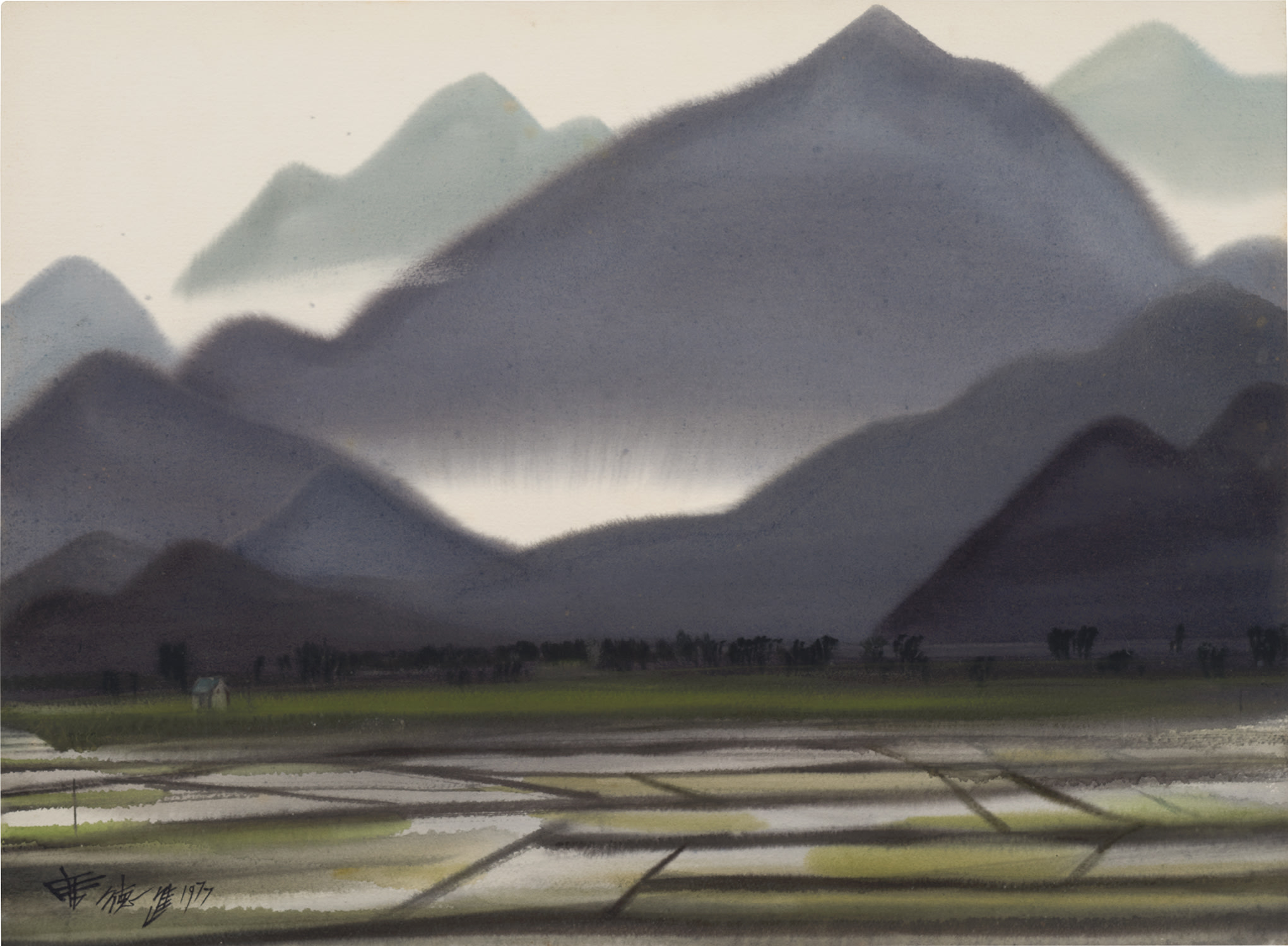 Shiy De-Jinn — Farms In Front of Mountains