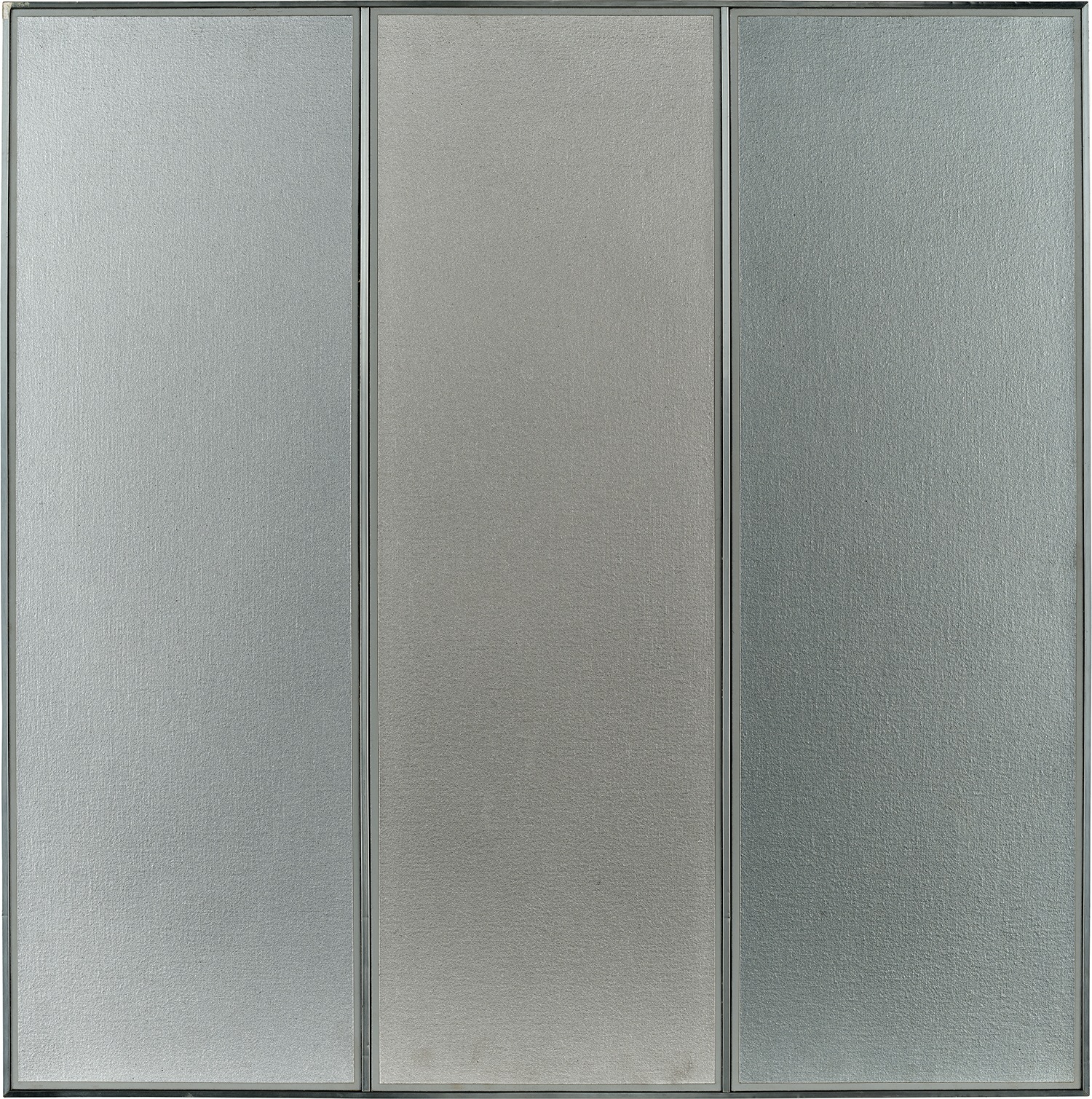 Tadaaki Kuwayama — metallic paint on canvas with metal strip