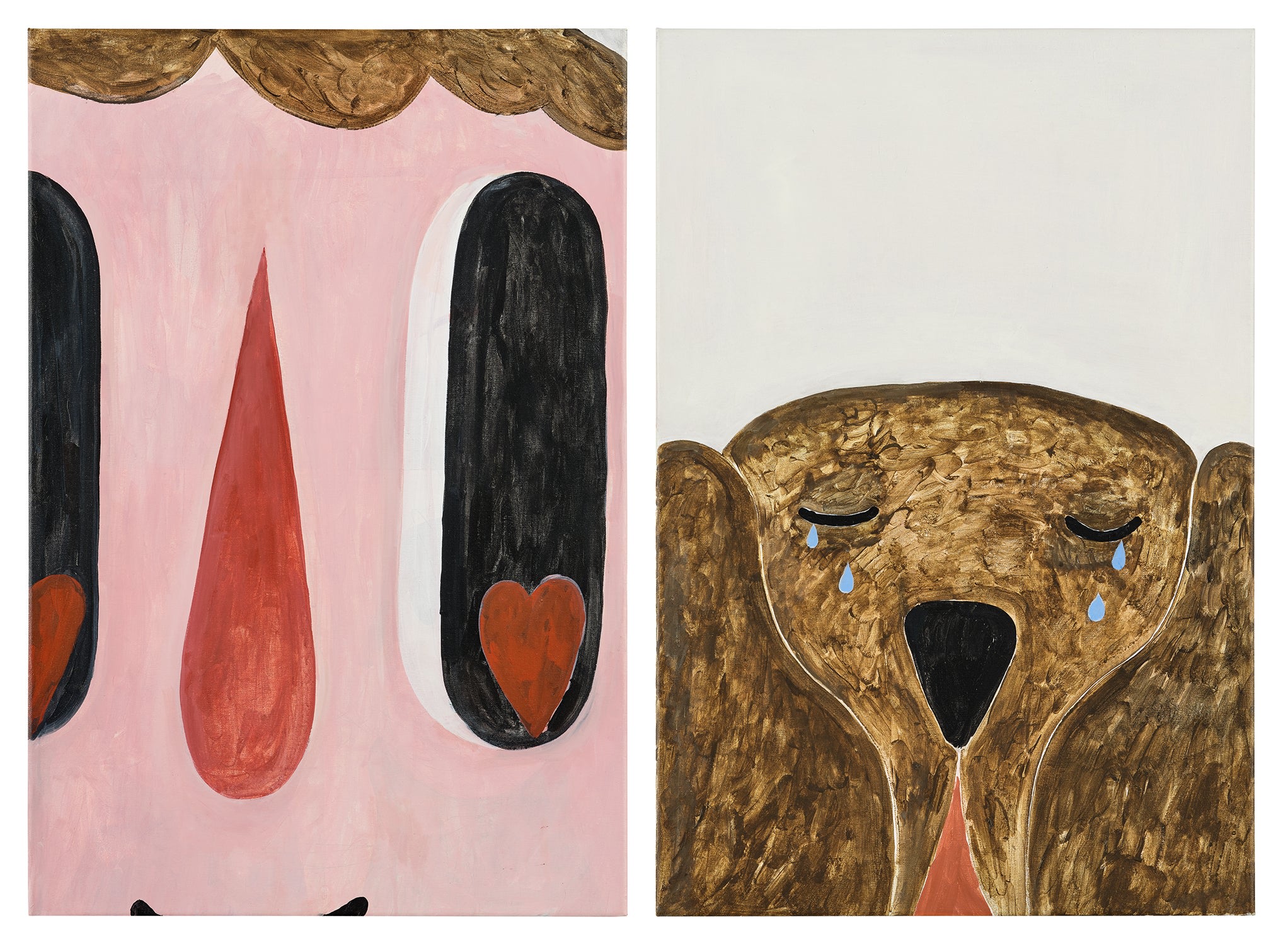 Two works: (i) Loving U; (ii) Dog Dozing