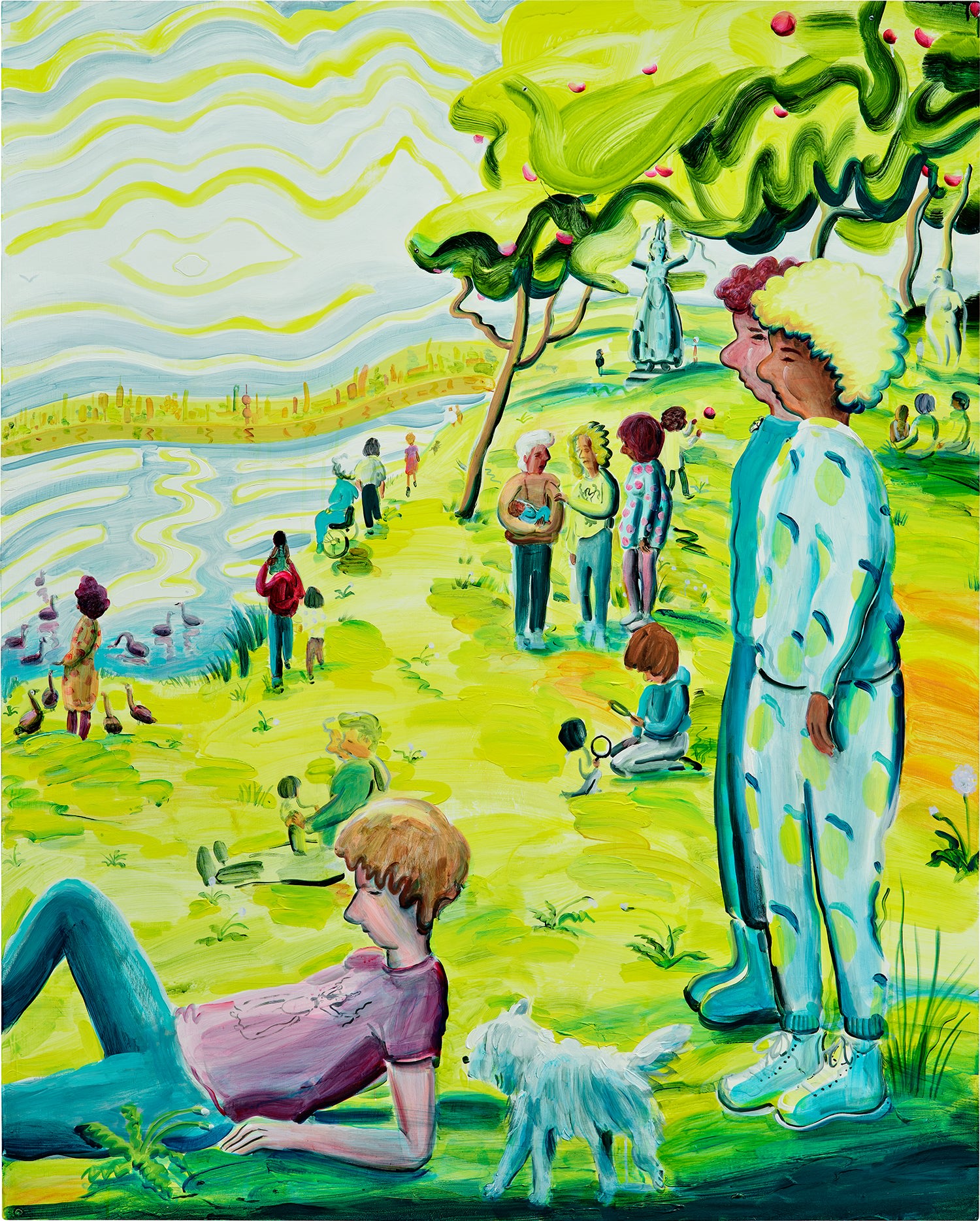 Hypothetical Sculpture Park I A sunday on the island (after Seurat. Ode to Judy Chicago and the Minoan Snake Goddess figurines)