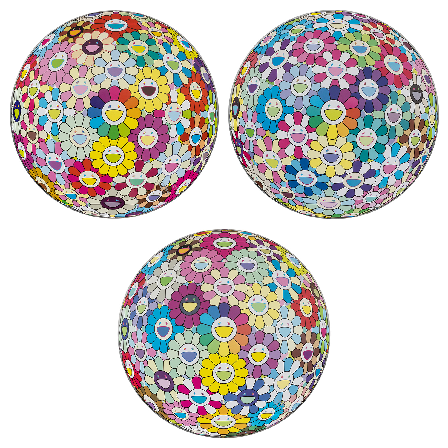 Takashi Murakami — Burying My Face In The Field of Flower; Beyond the Dimensions; and Multiverse, Flowers