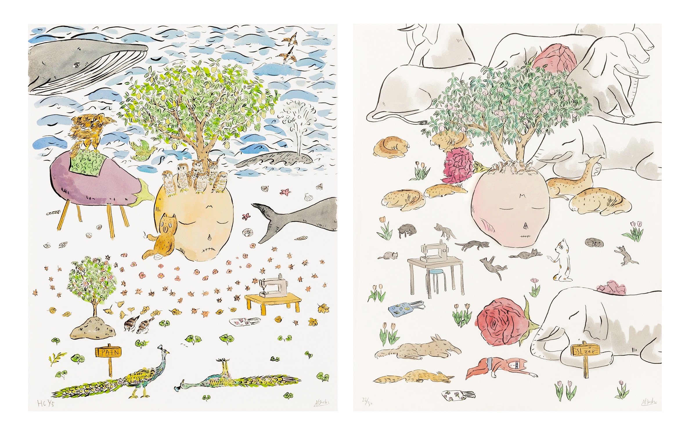 Lemon Tree; and Peach Tree