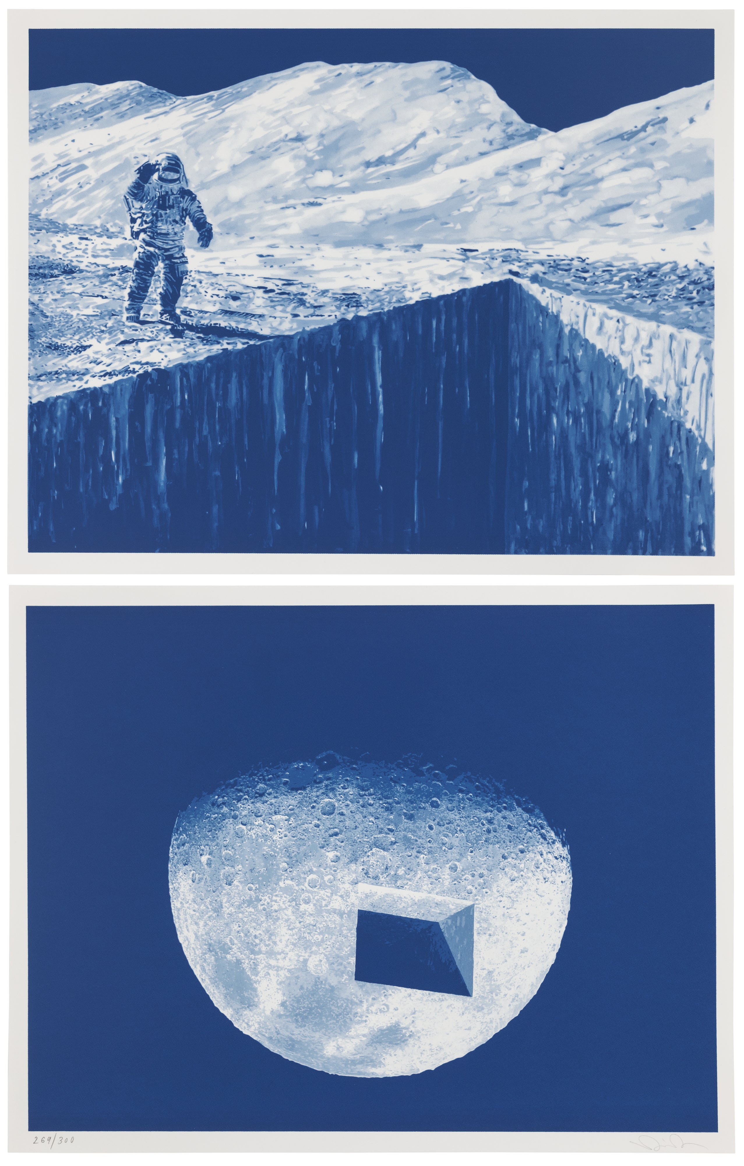 Daniel Arsham — Deep Wall; and Square Out of the Moon, from Lunar Prints