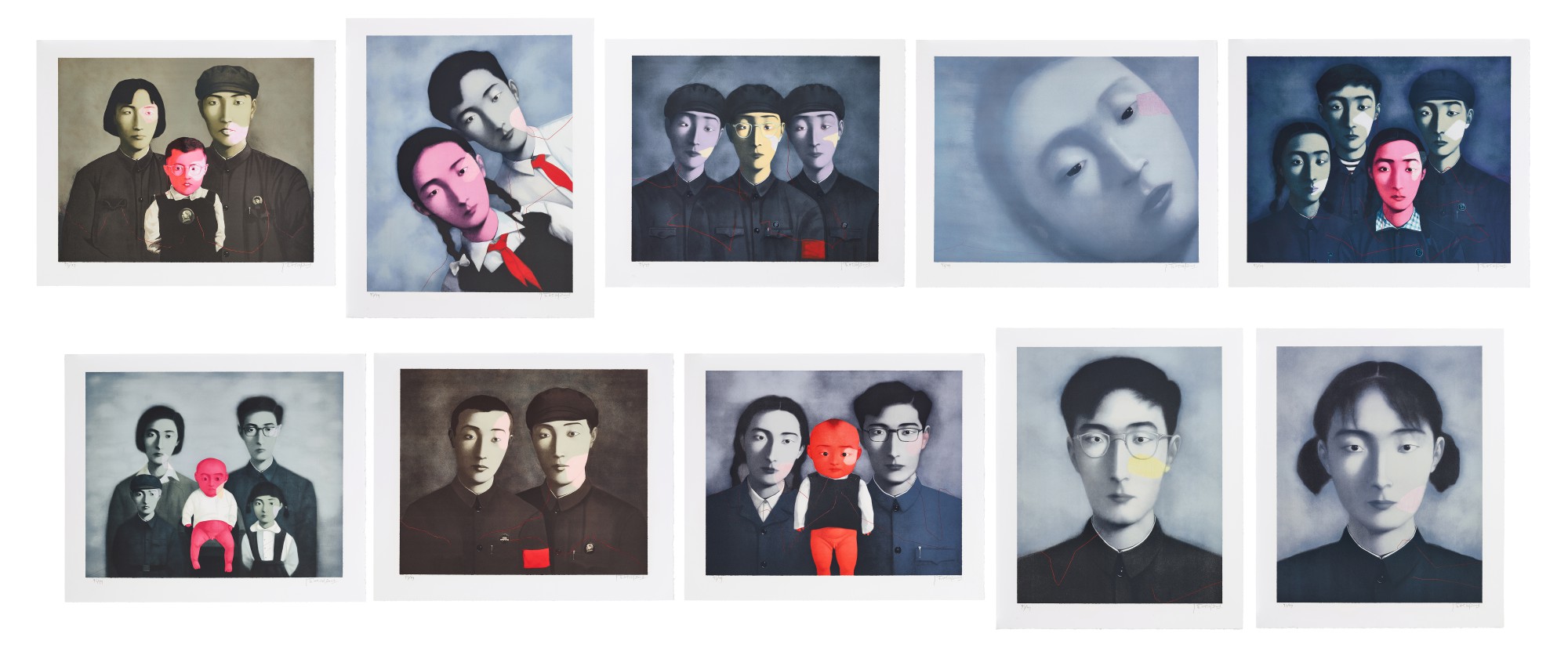 Zhang Xiaogang — 血緣（一組十幅）