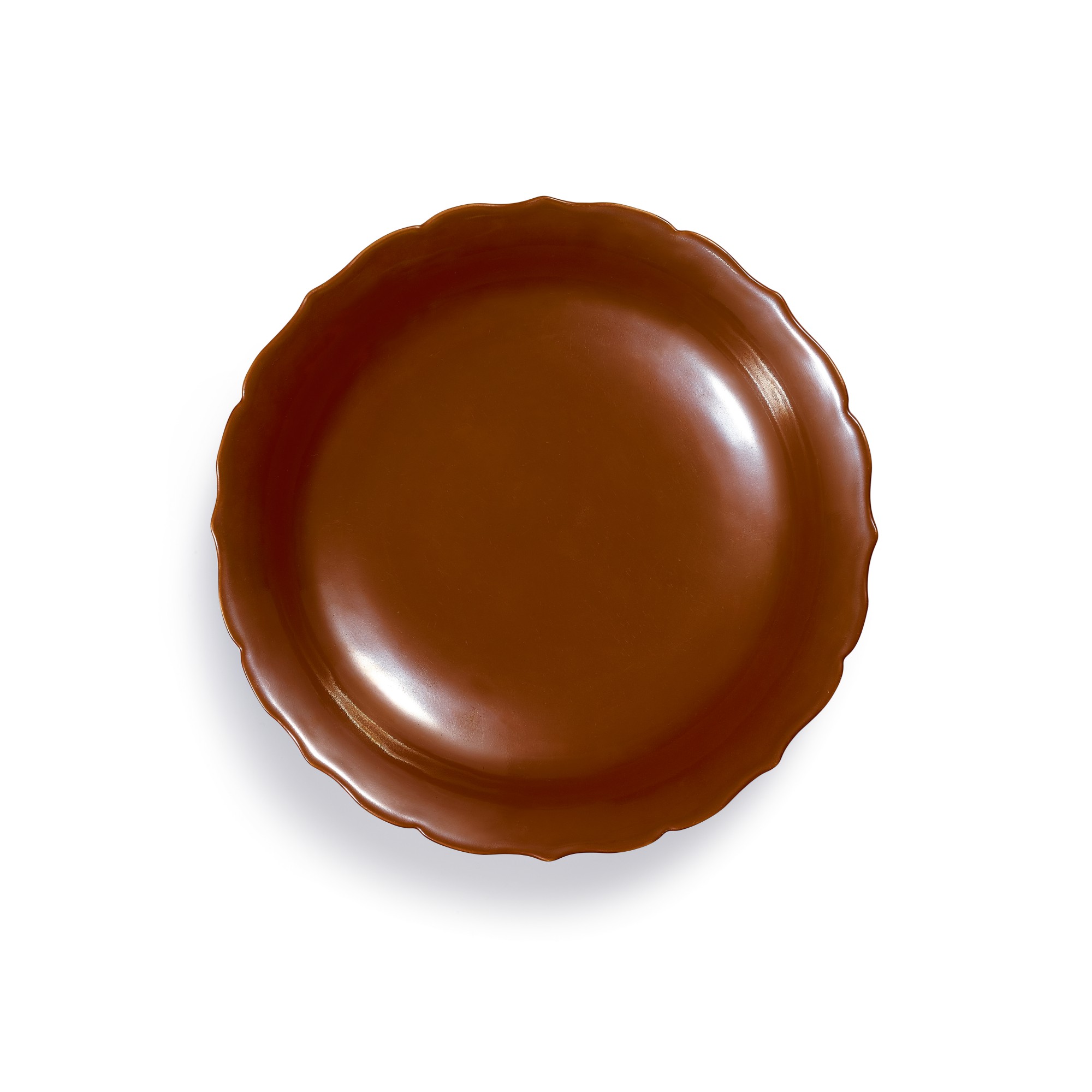 A fine café-au-lait glazed barbed dish — 清乾隆 醬釉菱口盤 《大清乾隆年製》款