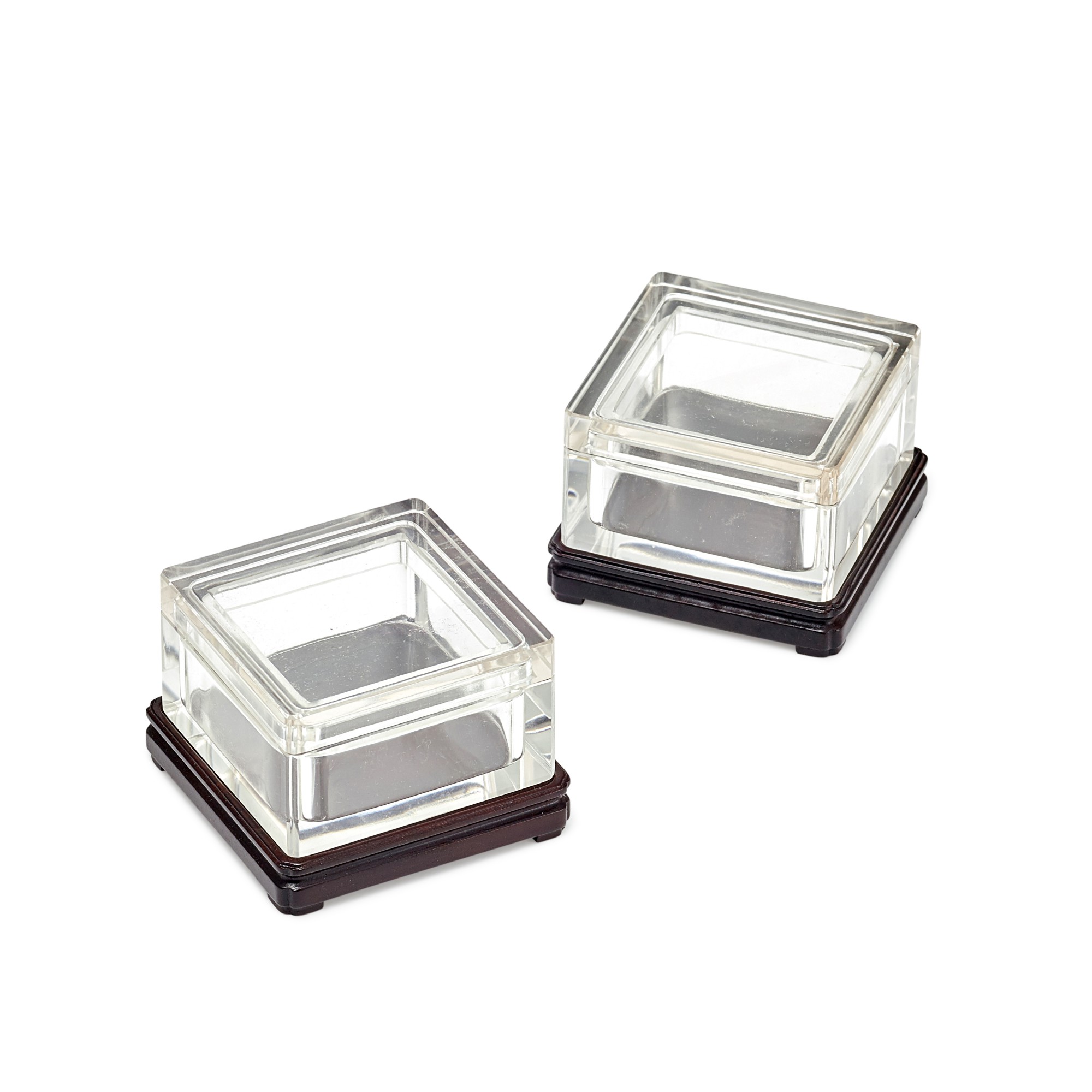 Unknown (Historical) — 清乾隆 水晶方蓋盒一對