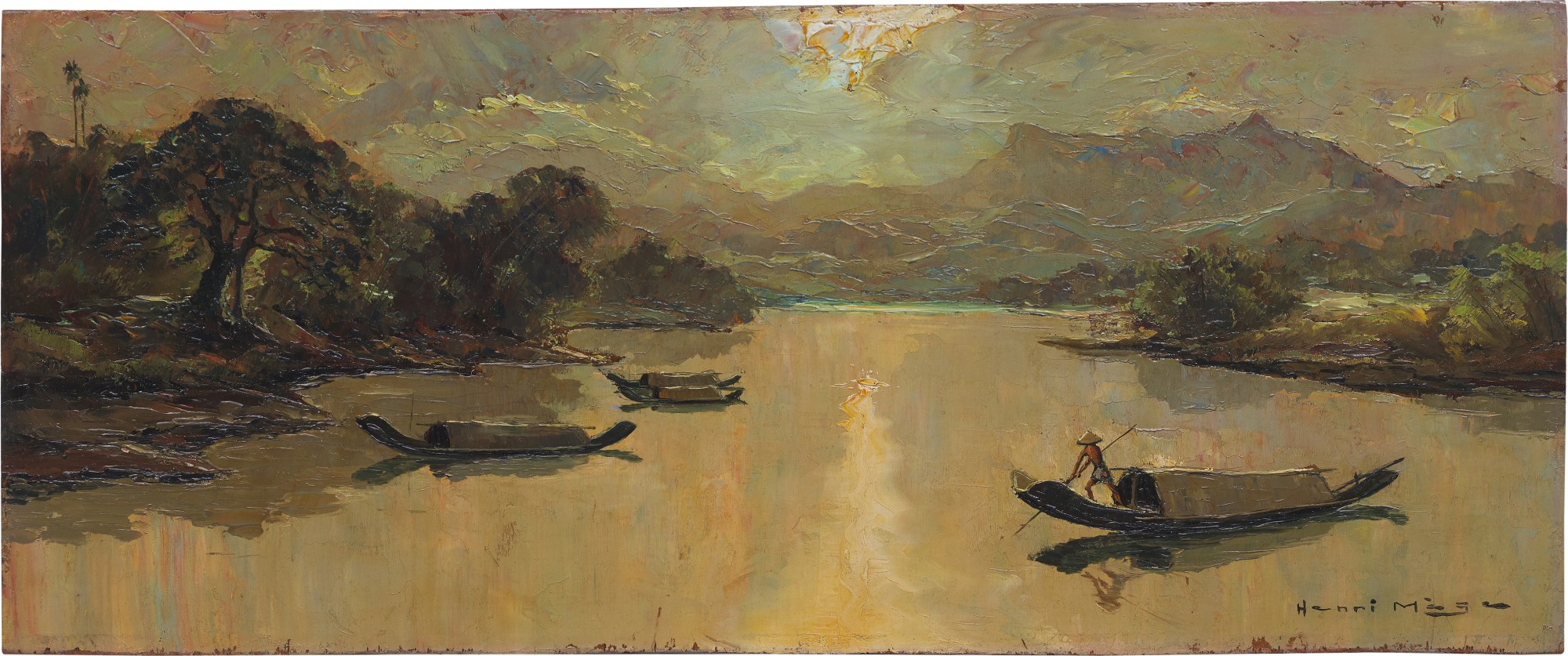 Henri Mège — Soir sur la riviere de Parfume a Hue, Annam (Evening on the River of Perfume at Hue, Annam)  香江順化之夜