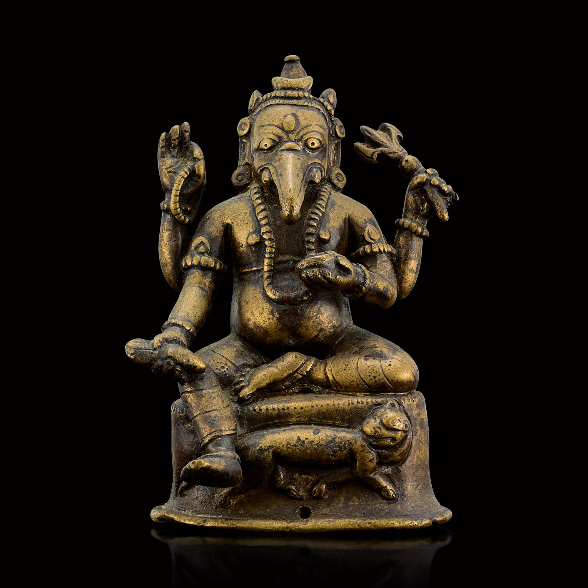 A copper alloy figure of Ganesh — 十二至十三世紀 印度或西藏銅象神坐像