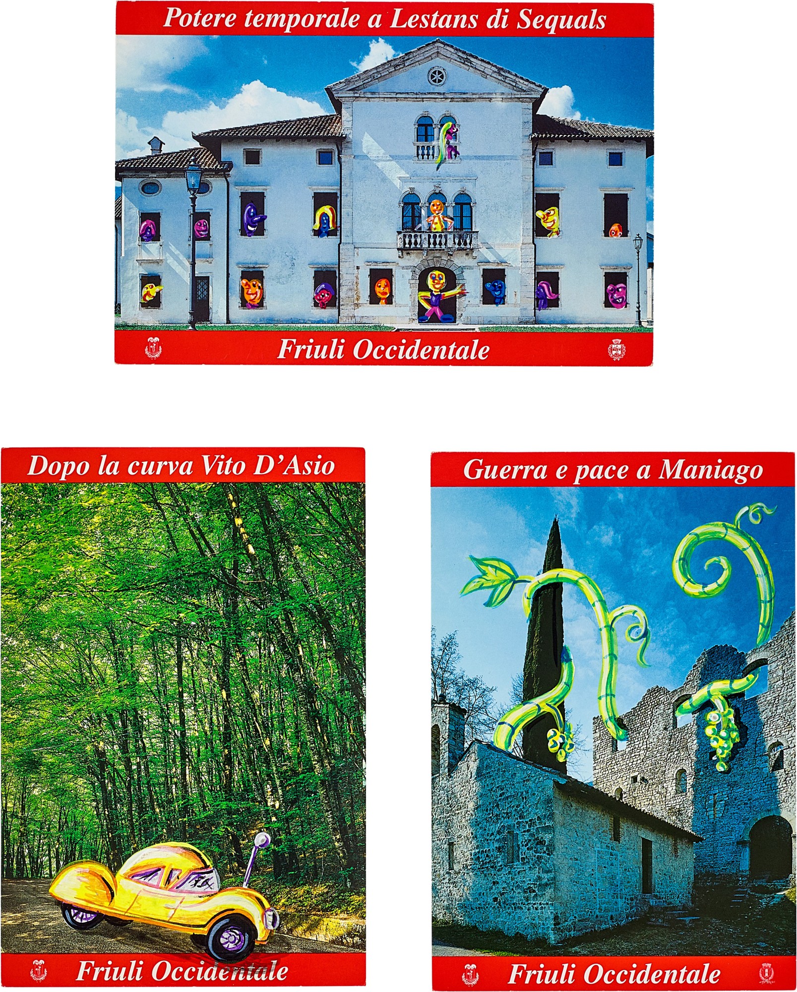 Kenny Scharf — Pulcherrimae Strade  (三幅作品）