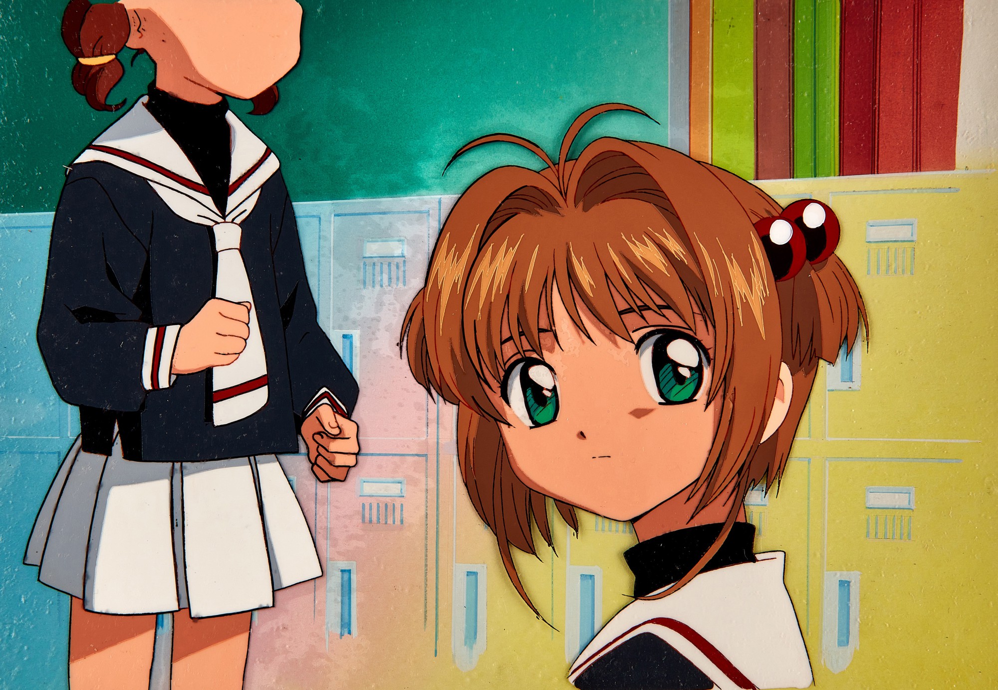 Cardcaptor Sakura by Madhouse Inc. — 在教室中的小櫻（第29集）賽璐璐，附線稿，著色印刷原稿及手繪原裝背景