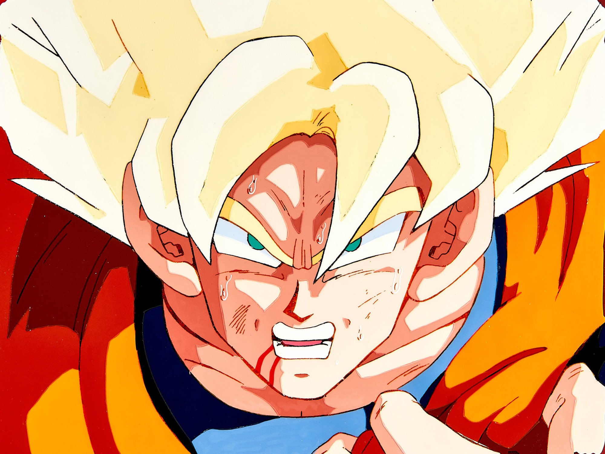 Dragon Ball Z by Toei Animation Co., Ltd. — 超級撒亞人孫悟空（第129集）賽璐璐，附印刷背景