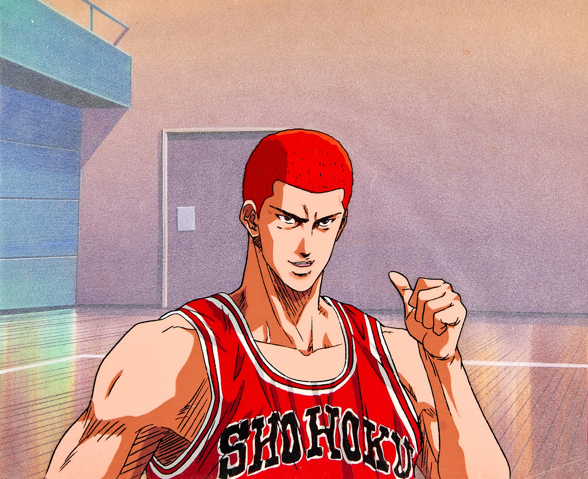 Slam Dunk by Toei Animation Co., Ltd. — 櫻木花道賽璐璐，附手繪原裝背景