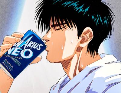 流川楓喝飲料賽璐璐附印刷背景