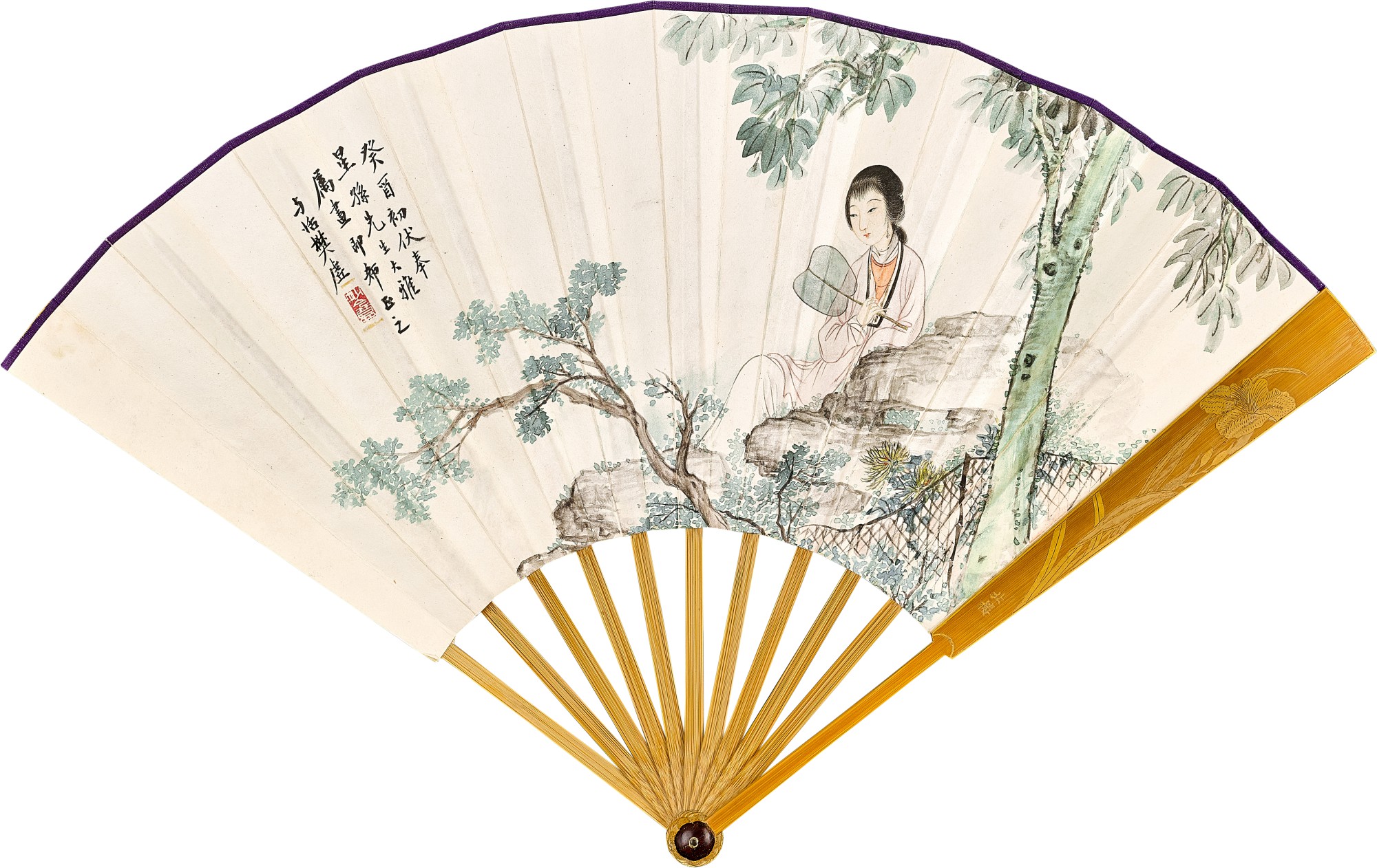 樊虛 Fan Xu — 桐蔭秋扇 Lady Resting under the Tree