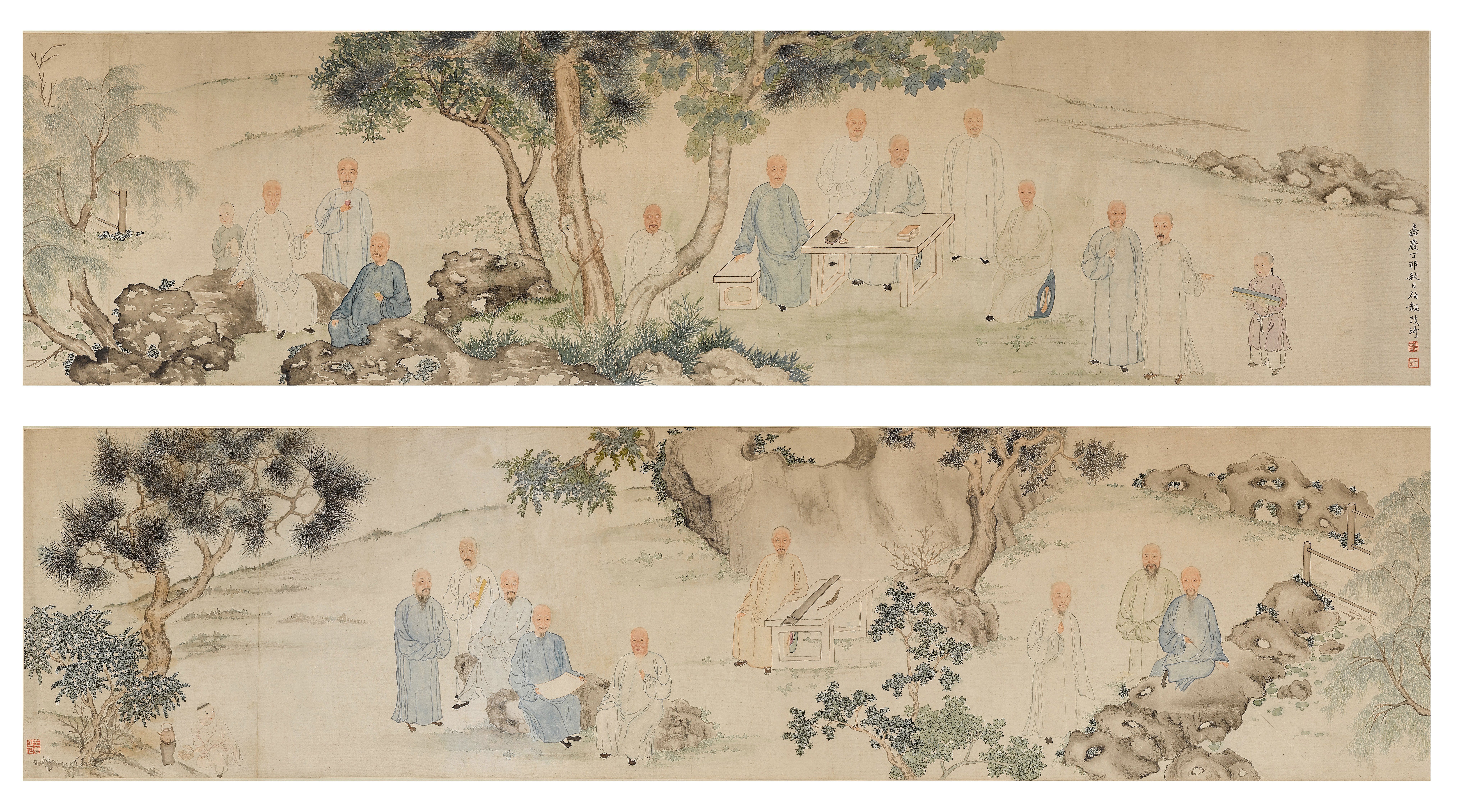 Gai Qi 1773-1828 — literati elegant gathering  小舫乙丑同年雅集第一圖