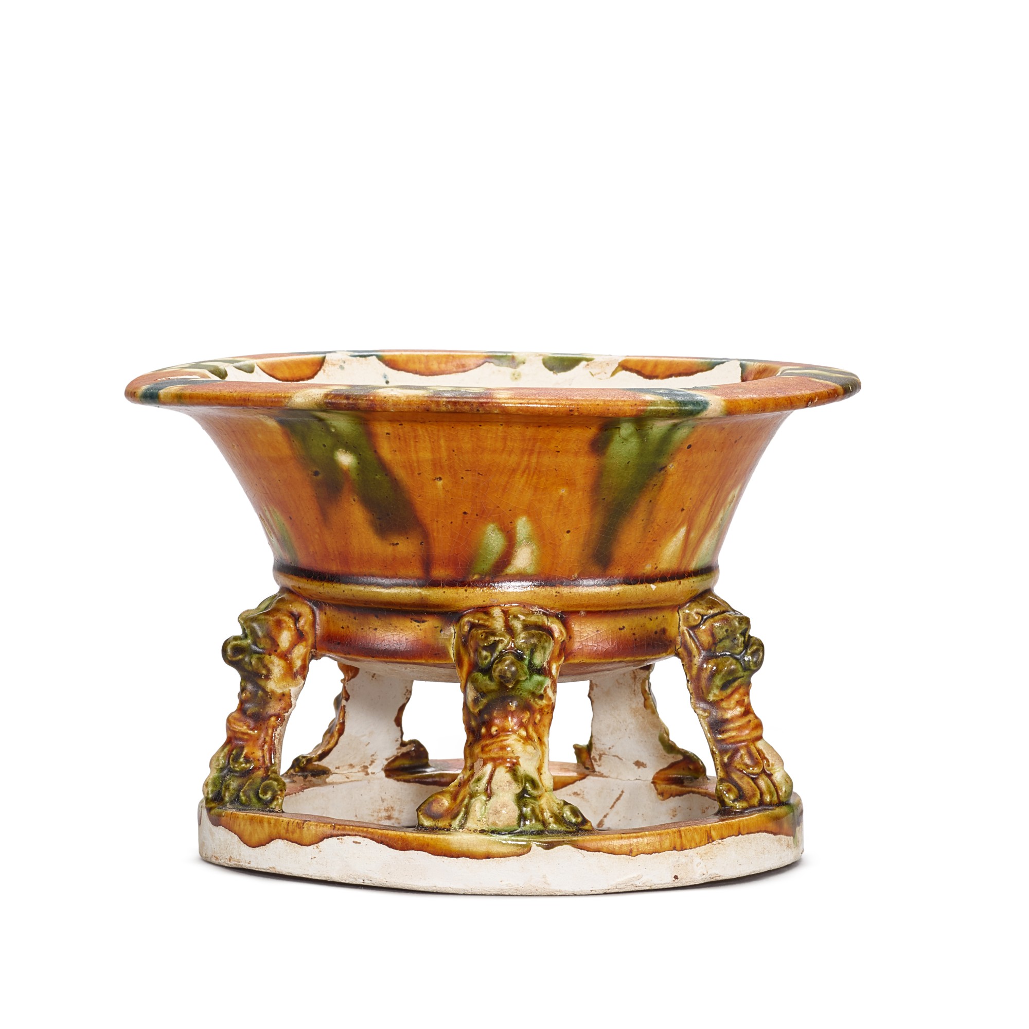 A sancai censer, — A sancai censer, Tang dynasty 唐 三彩五足爐