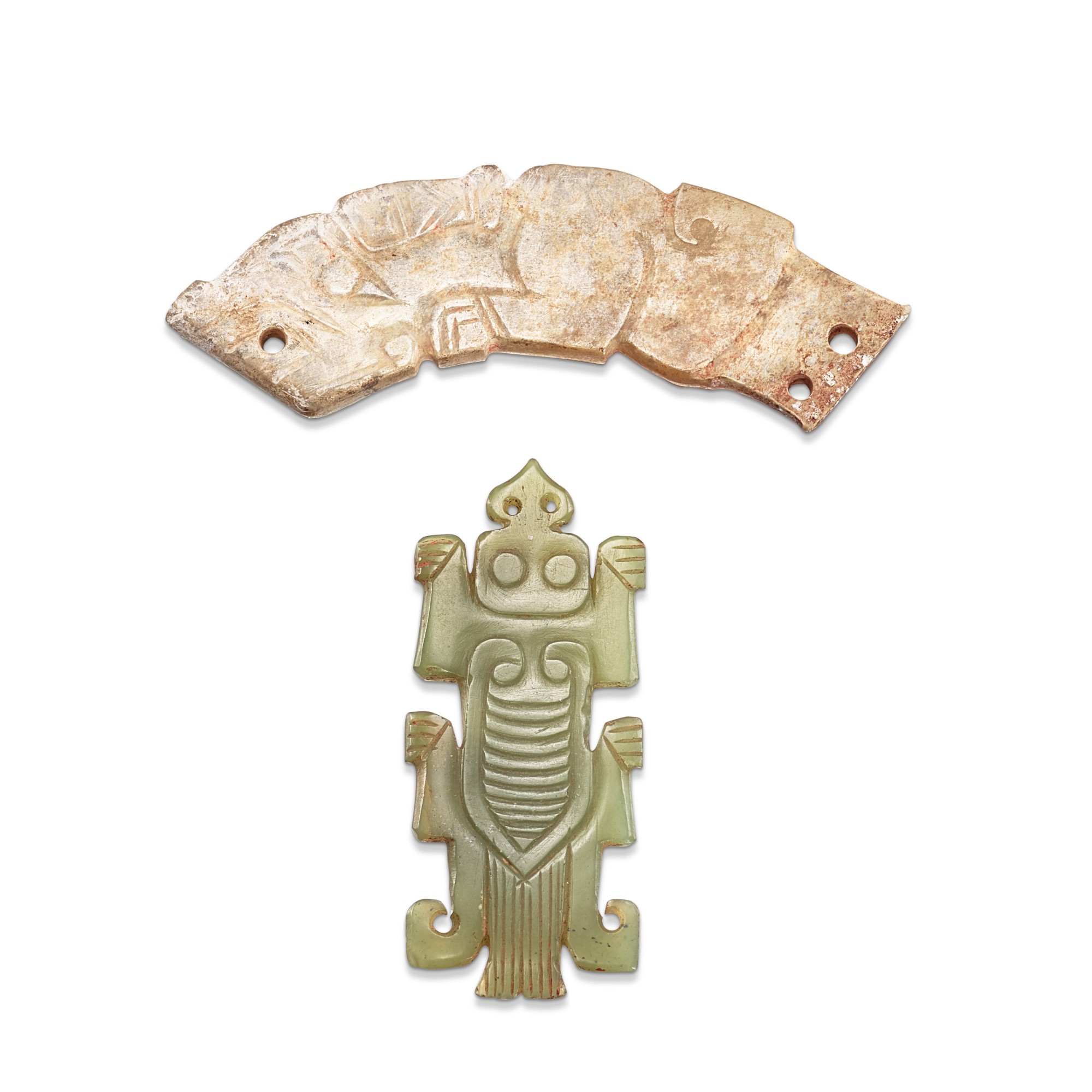 Two archaic jade pendants,
