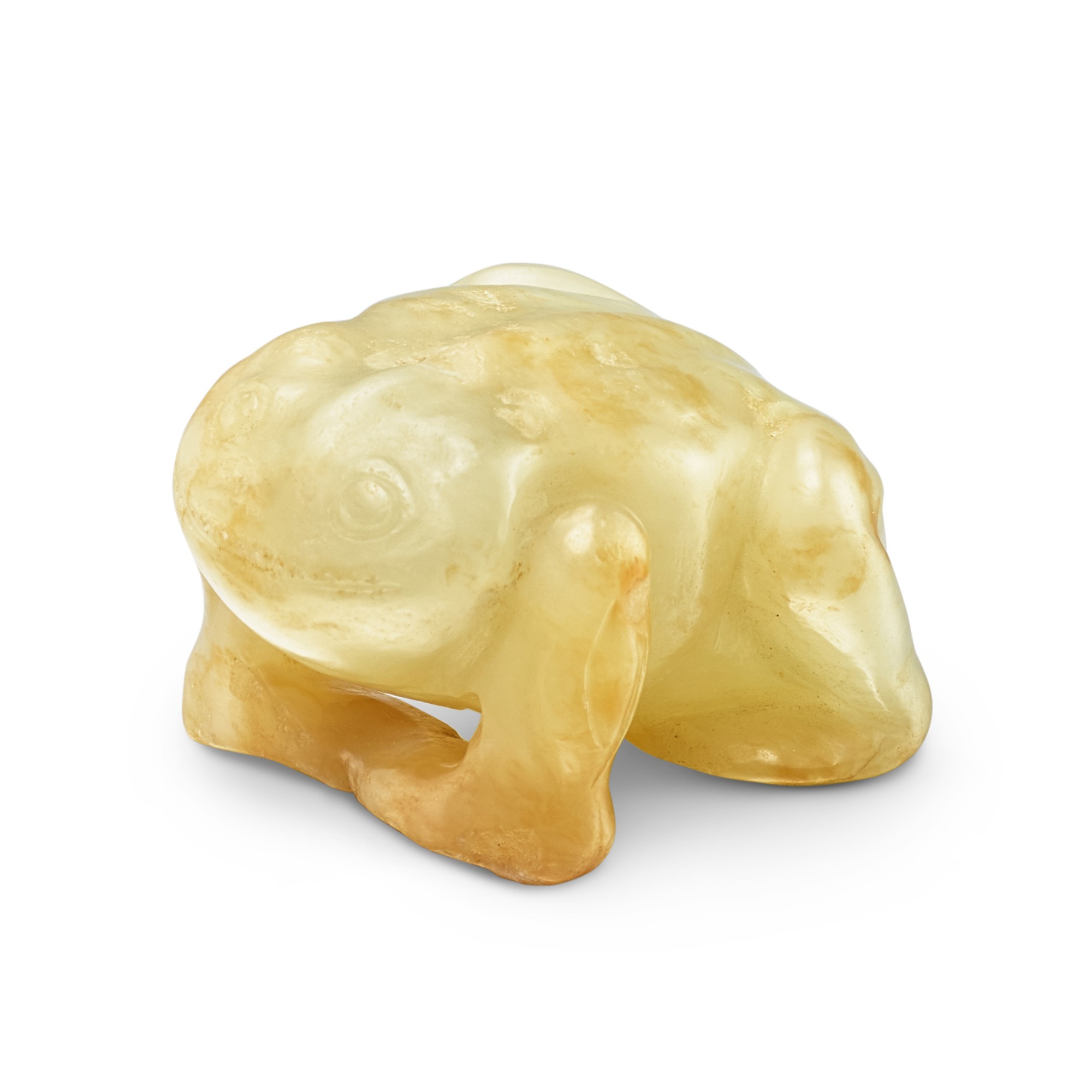 A pale celadon jade figure of a toad, — A pale celadon jade figure of a toad, Qing dynasty 清 青白玉蟾蜍